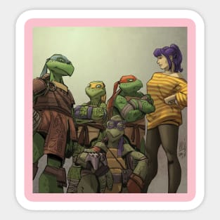 Teenage mutant ninja turtles and April O'Neil Sticker